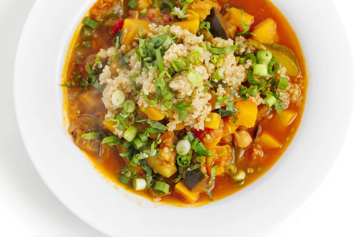 Harissa-Roasted Vegetable Tagine with Chickpeas