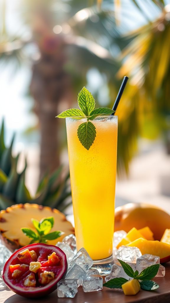 Passionfruit-Berries Tiki Cooler
