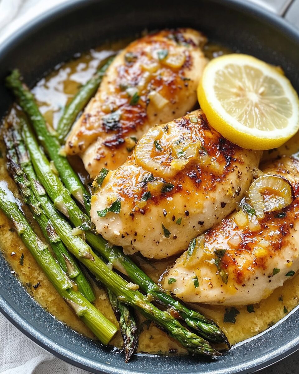 Garlic-Herb Chicken with Lemon-Butter Asparagus