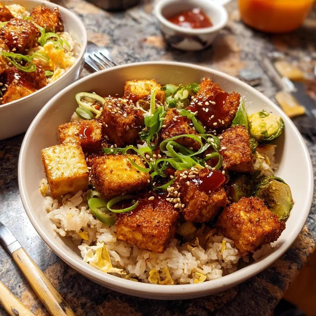 Miso-Glazed Tofu and Vegetable Rice Bowls