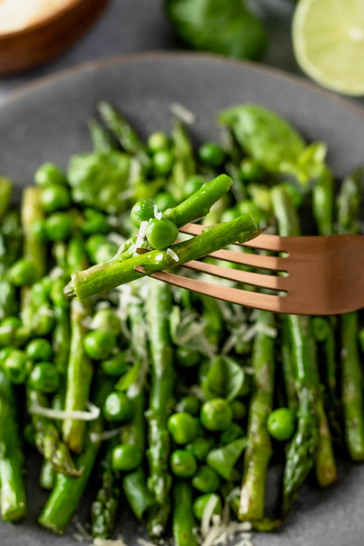 Sautéed Asparagus and Peas with Lemon Zest and Fresh Dill
