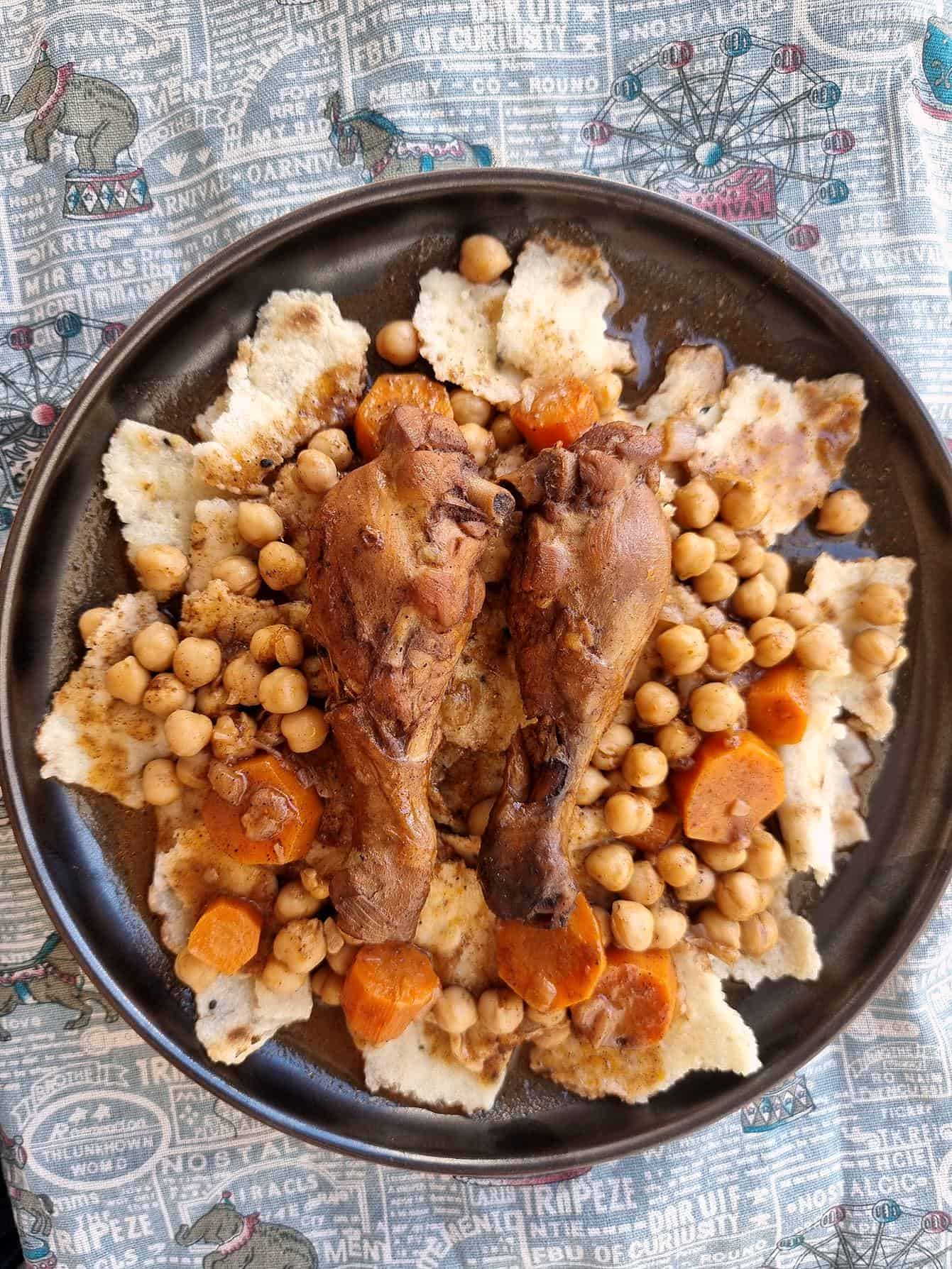 Chakhchoukha with Lamb and Tomato Sauce