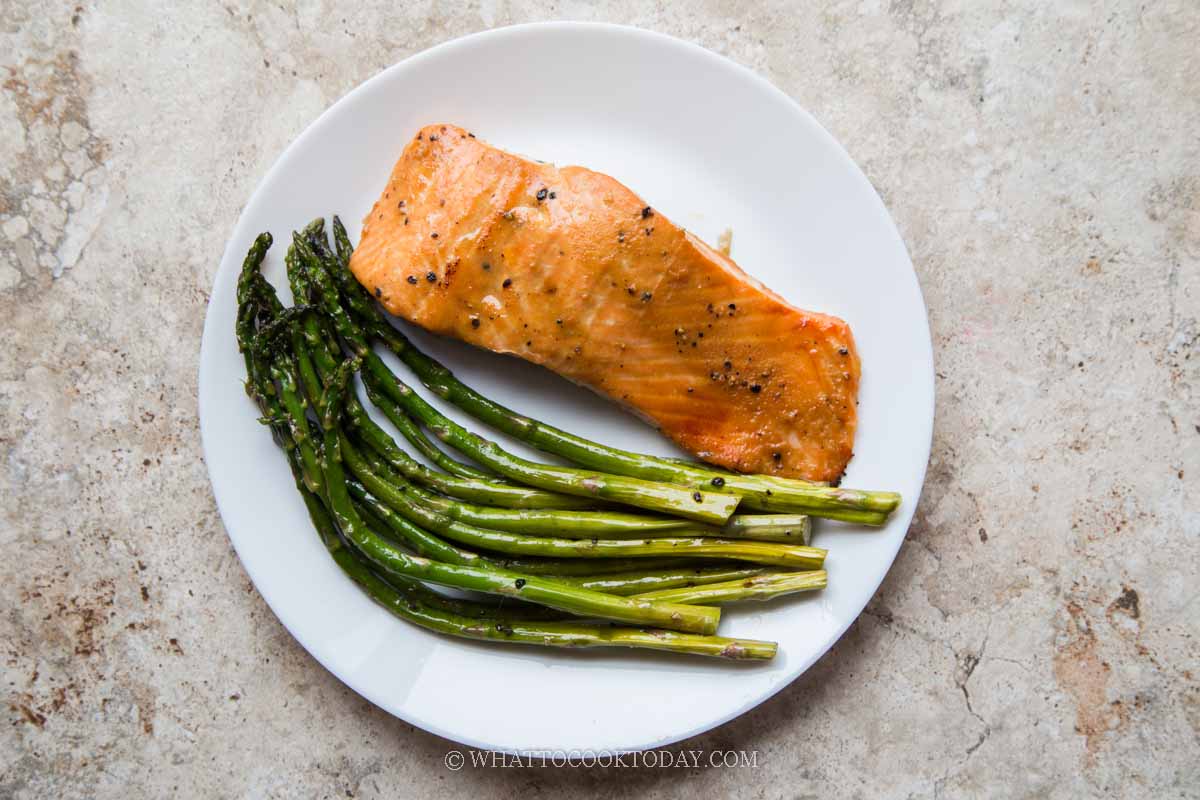 Miso-Glazed Salmon with Roasted Asparagus and Sweet Potatoes