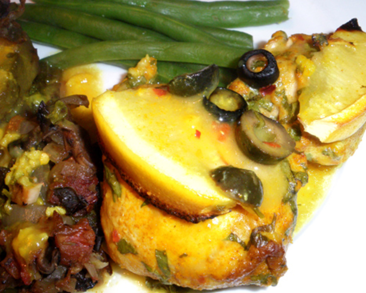 Lemon-Glazed Chicken with Olives and Thyme