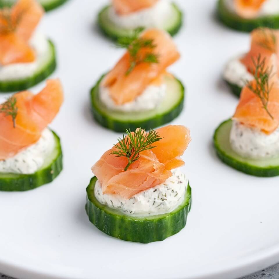 Savory Lemon-Dill Smoked Salmon with Cucumber Slices