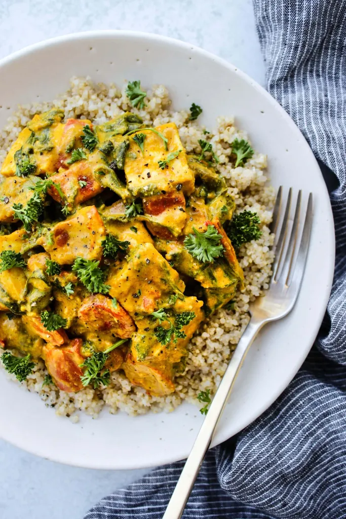 One-Pot Coconut Curry with Tofu and Seasonal Vegetables