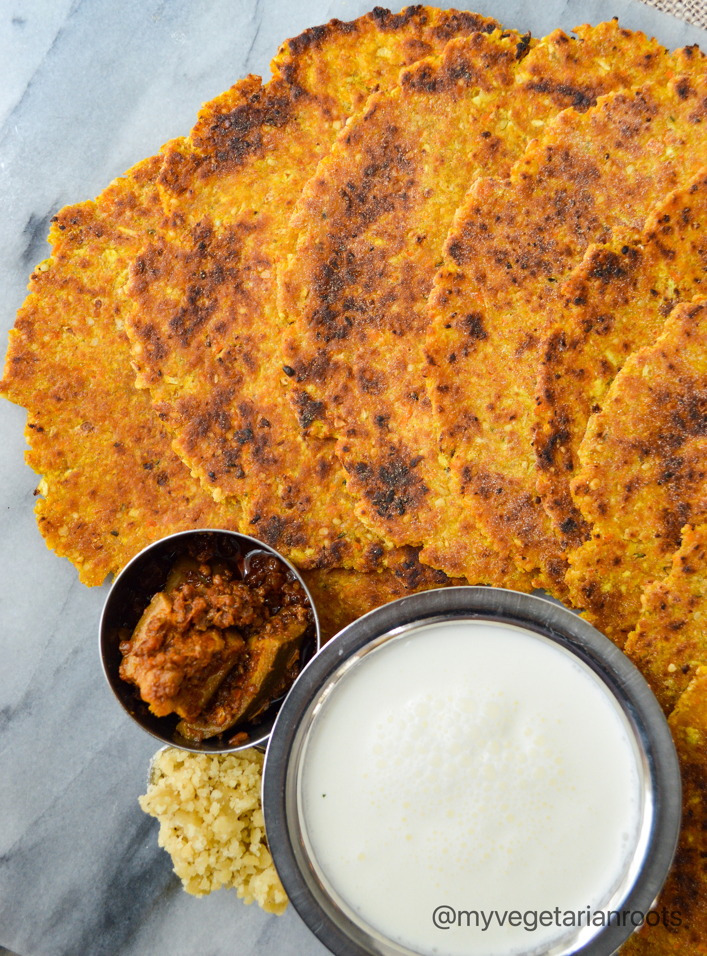 Stuffed Fenugreek Thepla with Carrot and Spinach