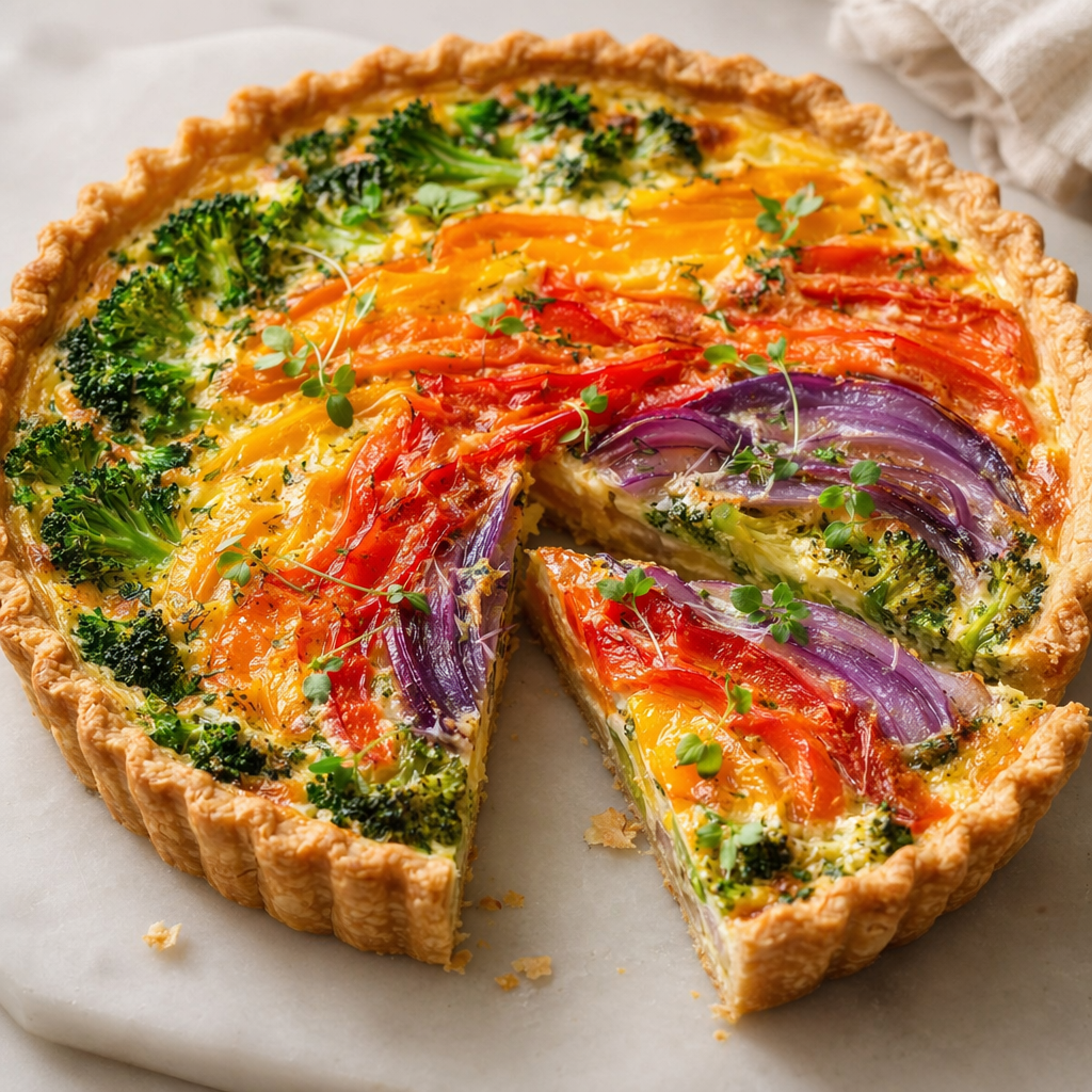 Rainbow Oz-Inspired Quiche