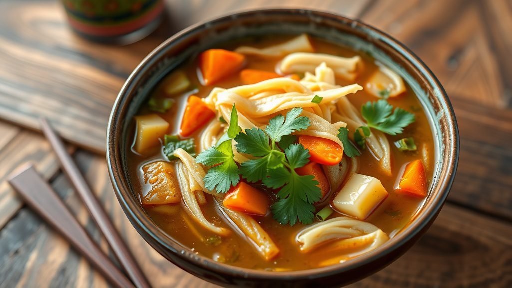 Thukpa Noodle Soup with Root Vegetables and Beef