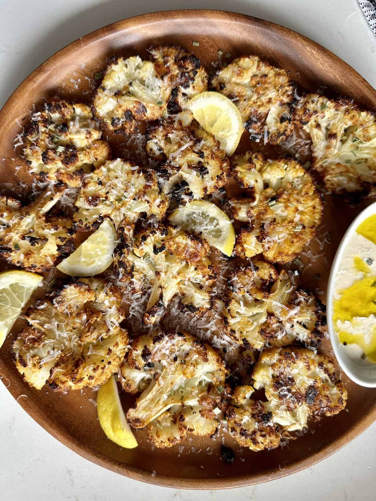 Smashed Garlic Parmesan Cauliflower