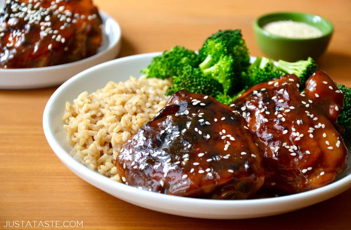 Honey-Soy Glazed Chicken Thighs with Sesame Broccoli