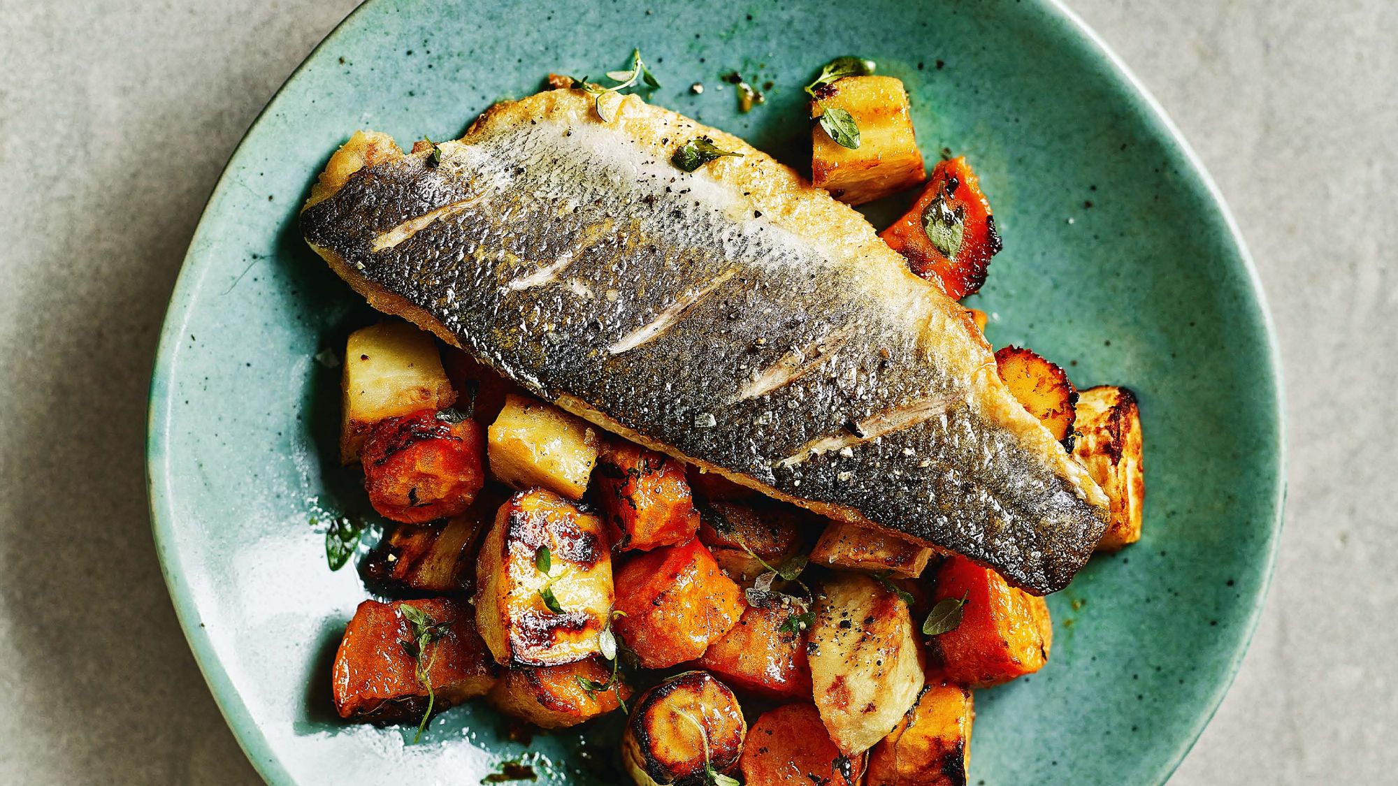 Pan-Seared Bass with Lemon and Thyme