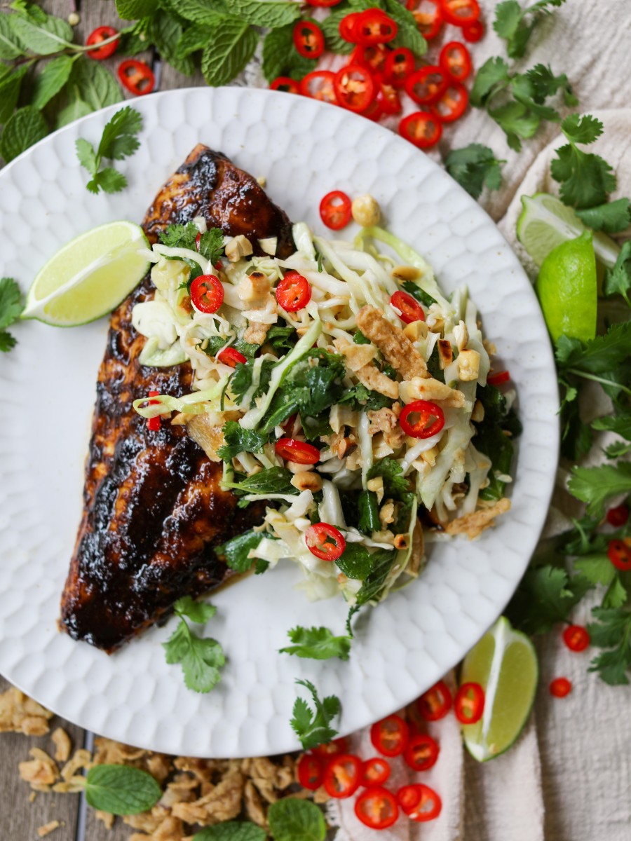 Mustard-Crusted Fish with Tamarind Glaze