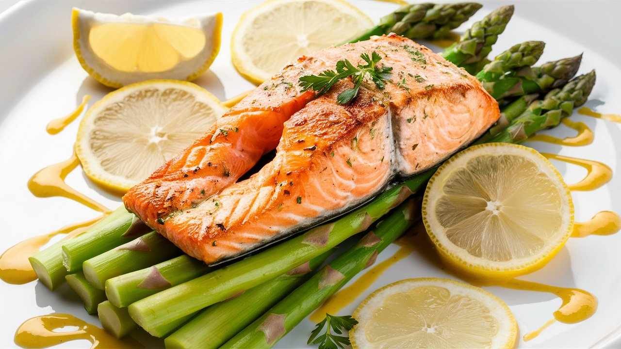 Lemon-Glazed Salmon with Fresh Dill and Asparagus