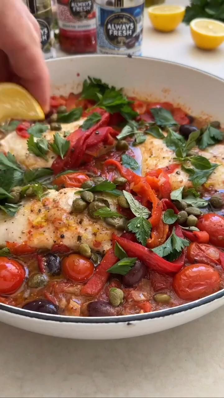 Mediterranean Baked Fish with Olives and Capers