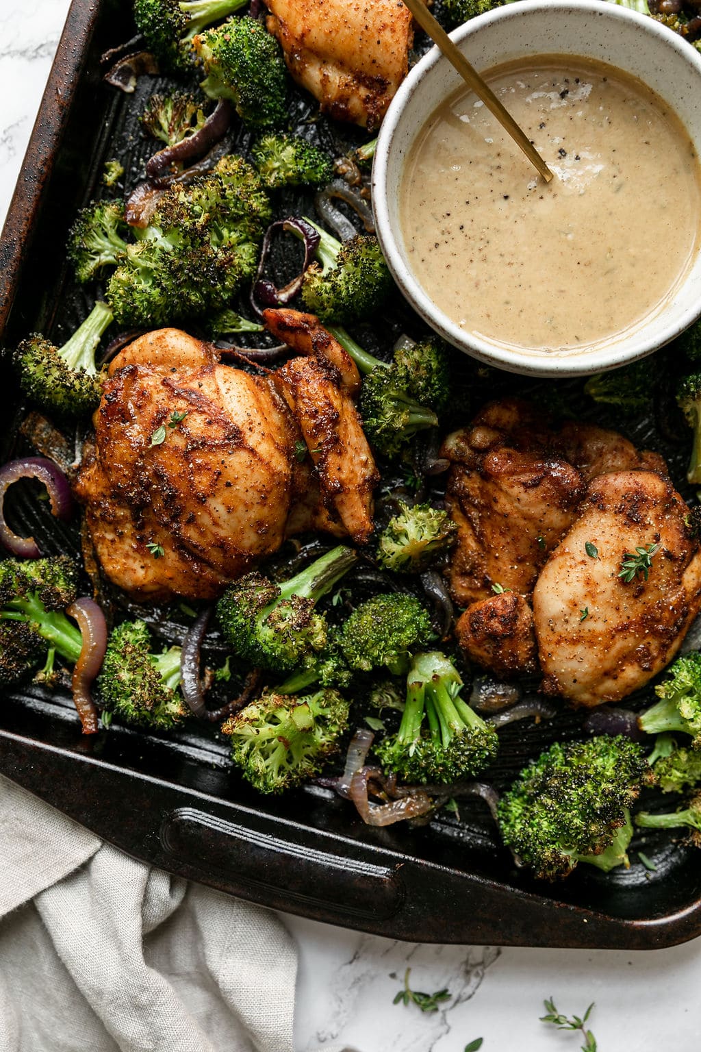 Garlic-Herb Chicken Thighs with Broccoli