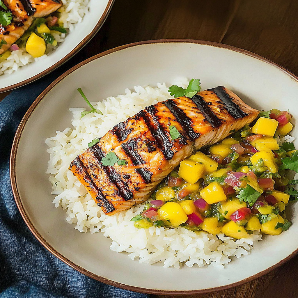 Lime-Cilantro Salmon with Avocado Salsa