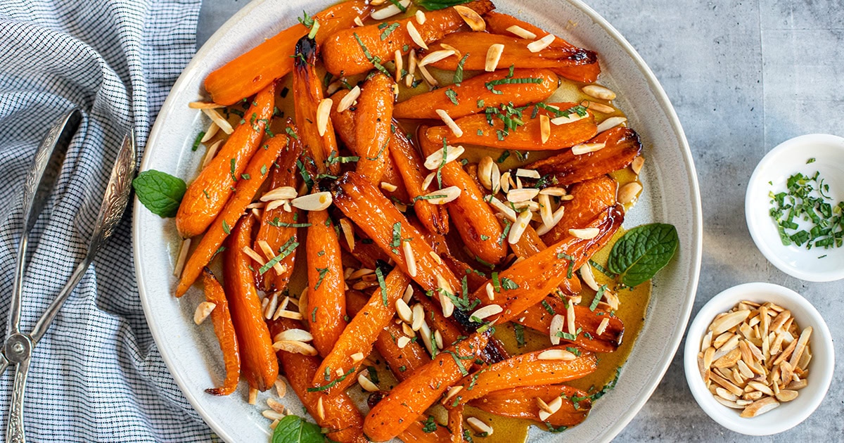 Smoky Maple-Glazed Carrots with Almonds