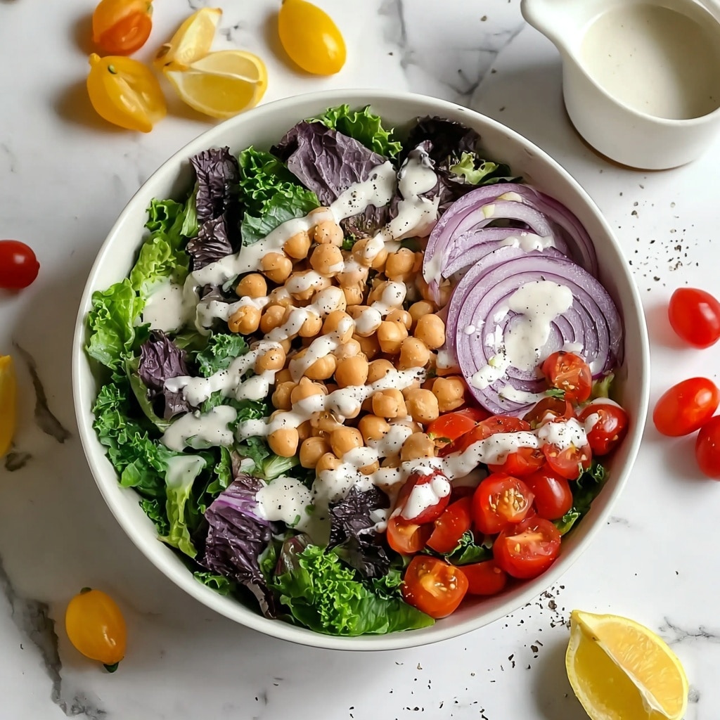Avocado-Leafy Green Salad with Lemon-Tahini Dressing