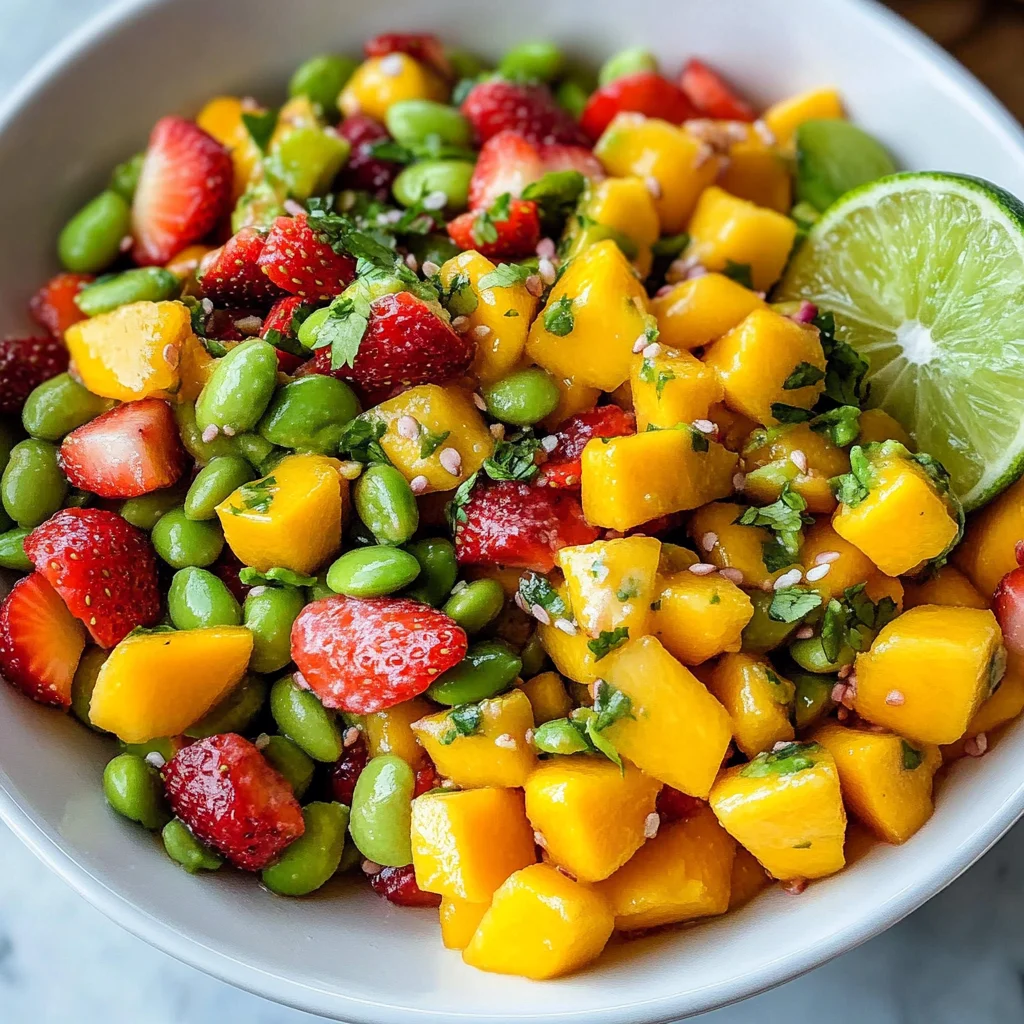 Diagonally Sliced Mango and Avocado Salad