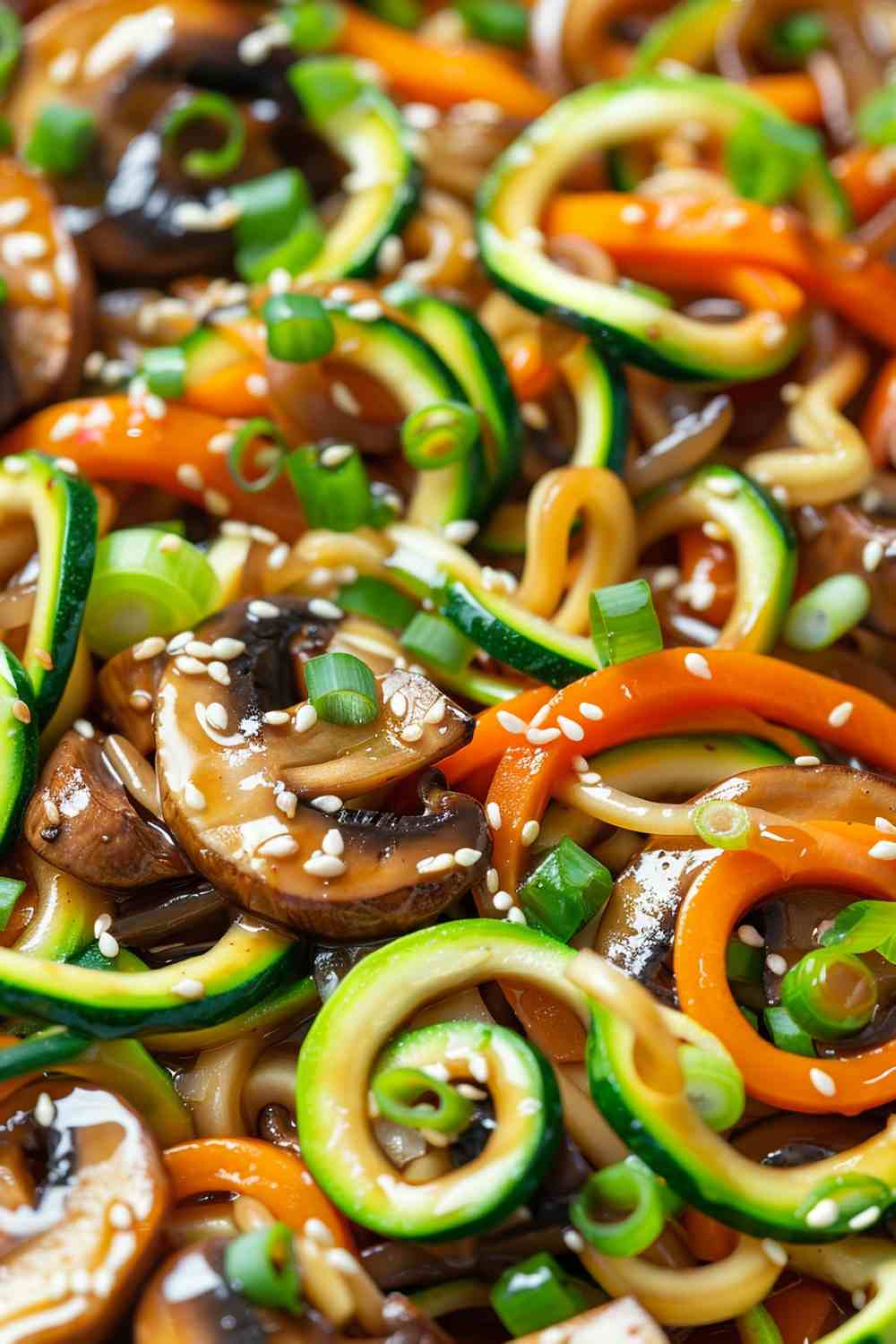 Zucchini Noodle Stir-Fry with Bell Peppers
