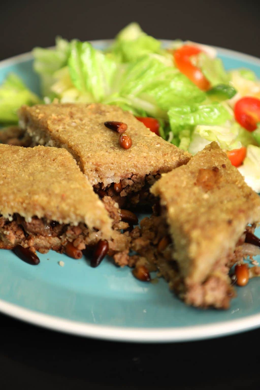 Baked Kibbeh with Bulgur and Ground Beef