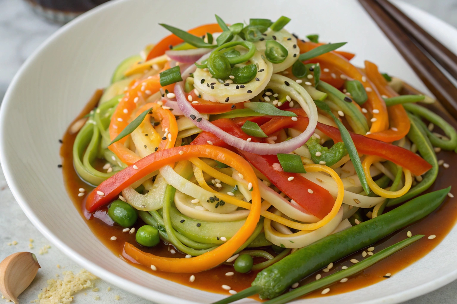 Miso-Glazed Zucchini Noodles with Edamame