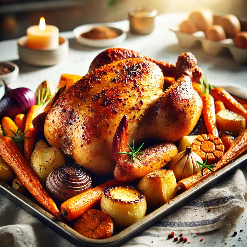 Rosemary-Lemon Roast Chicken with Root Vegetables