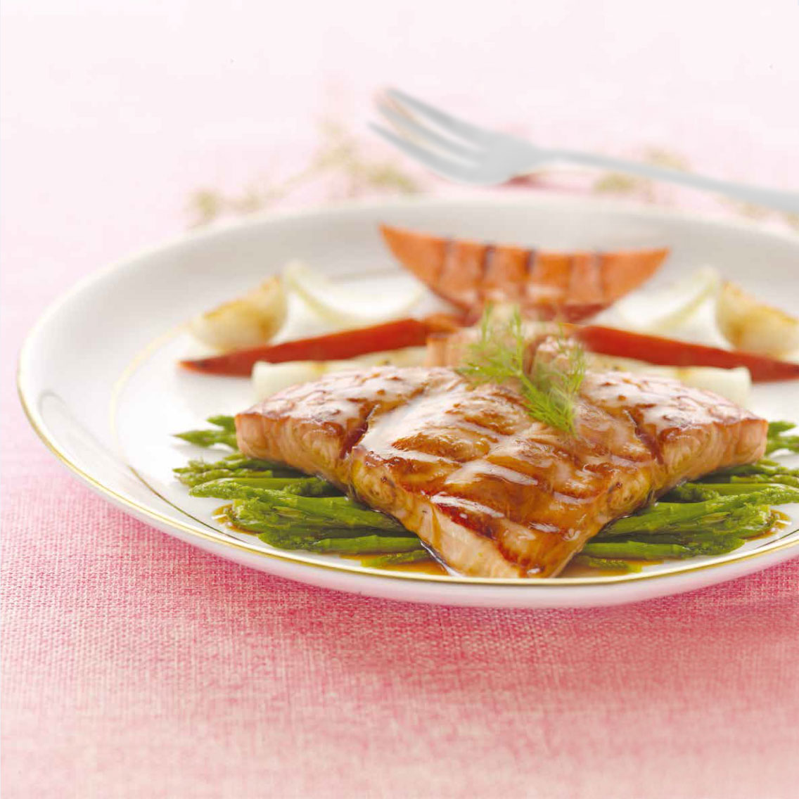 SafeSearch Salmon with Pixel Vegetables