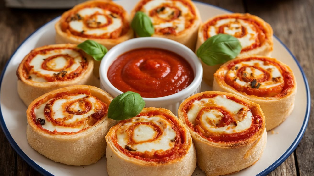 Mini Pizza Pinwheels with Tomato and Mozzarella