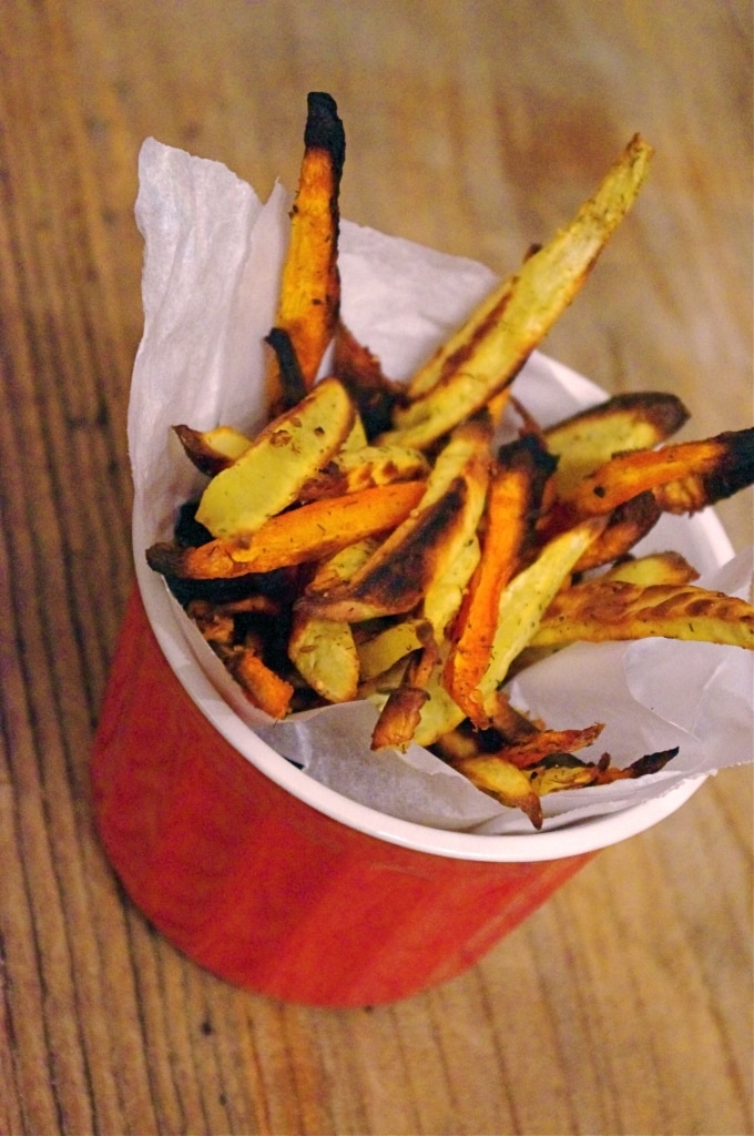 Maple-Glazed Carrot and Sweet Potato Fries