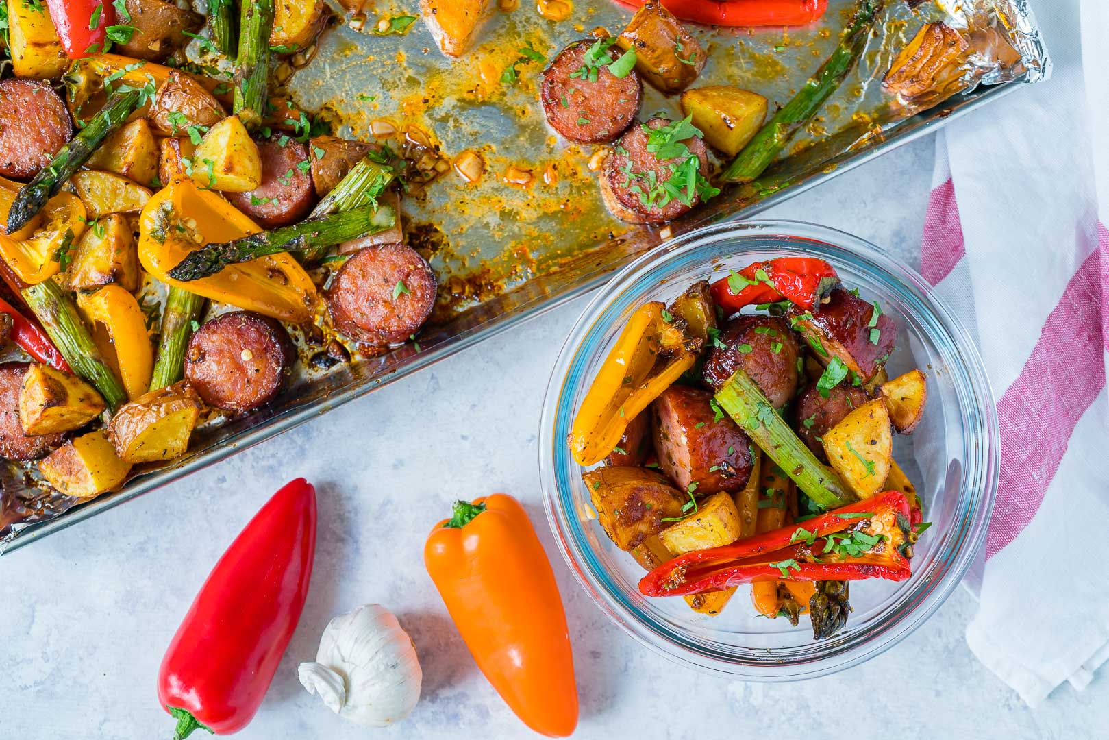 One-Pan Sausage and Vegetable Stir-Fry with Garlic and Ginger