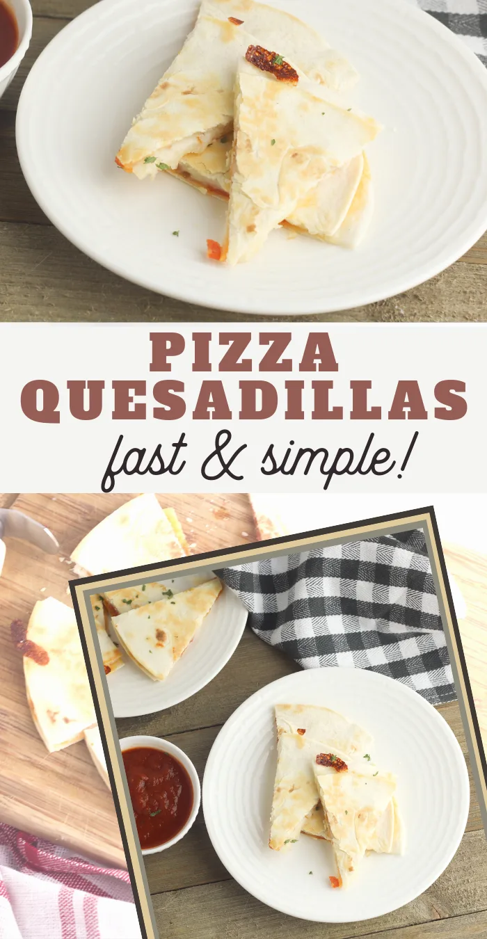 Cheesy Pizza Quesadillas with Tomato Sauce