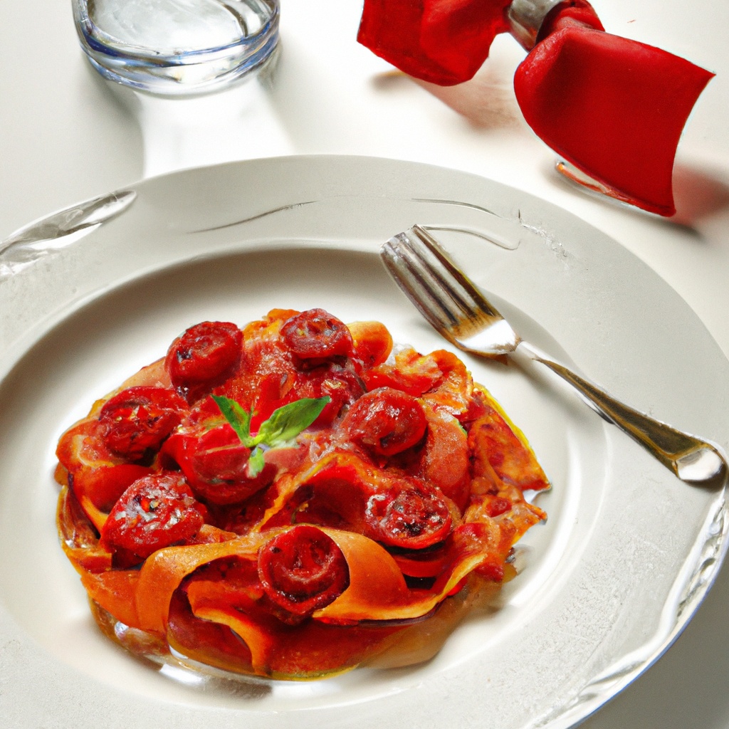 Rosemary-Infused Tomato Sauce with Pappardelle