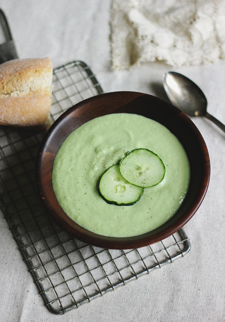 Cucumber-Mint Gazpacho with Radish Crisps