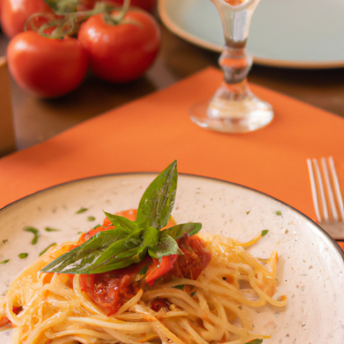 Sautéed Spaghetti with Cherry Tomatoes and Fresh Basil