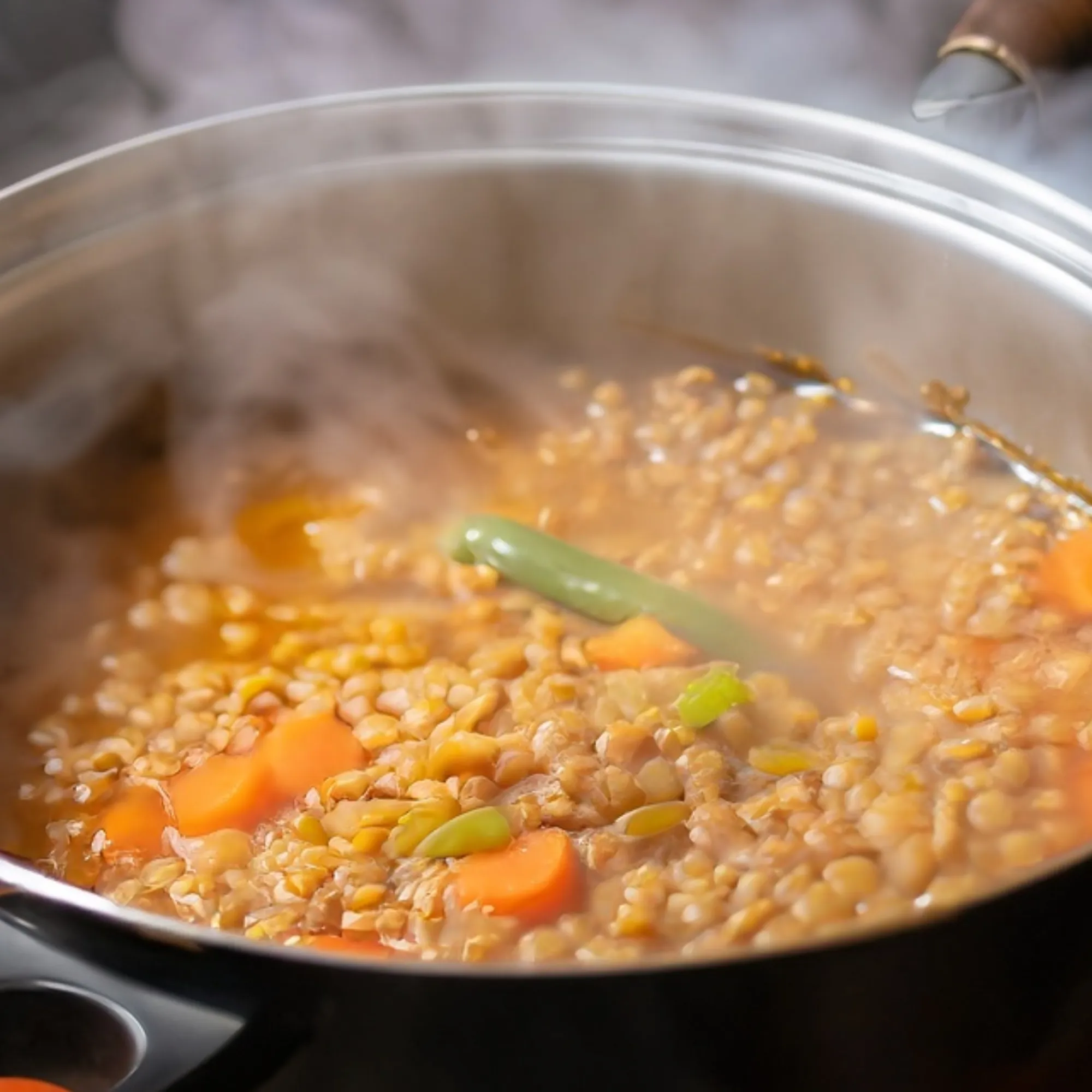Quick Lentil and Vegetable Soup with Herb Toast