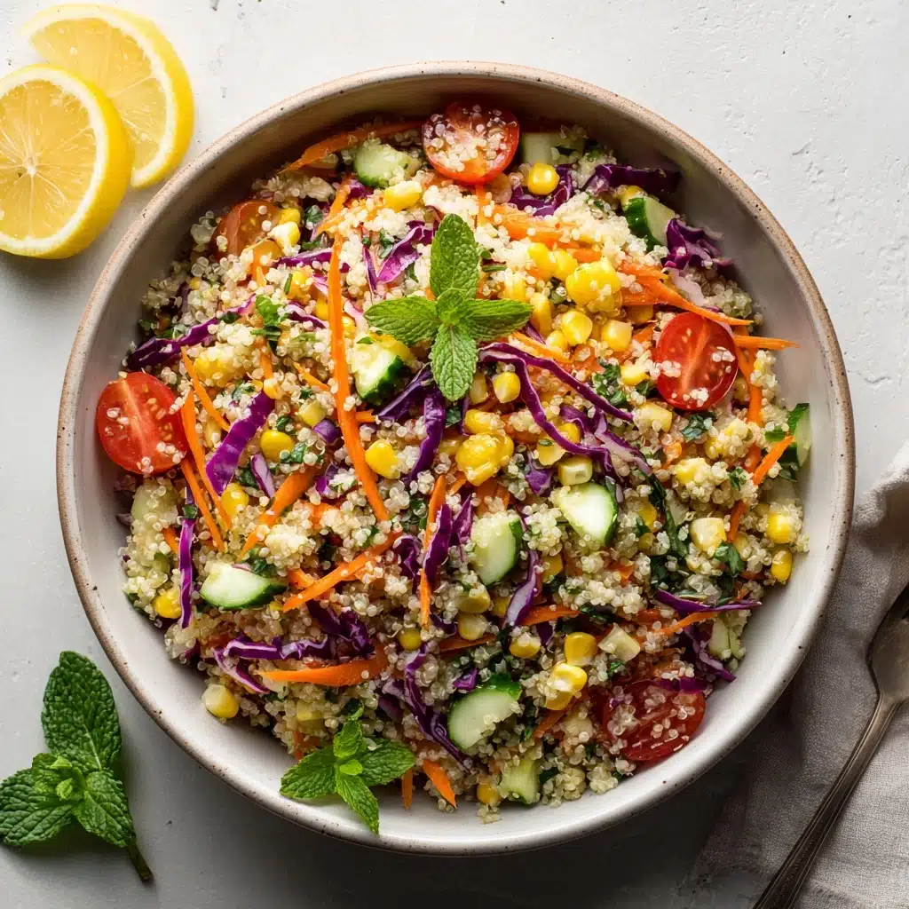 Crisp-Fried Quinoa Salad with Lemon-Mint Dressing