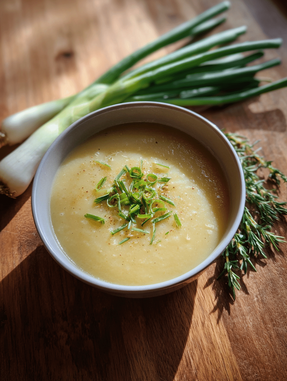 Hot Potato Leek Soup with Crispy Lardons
