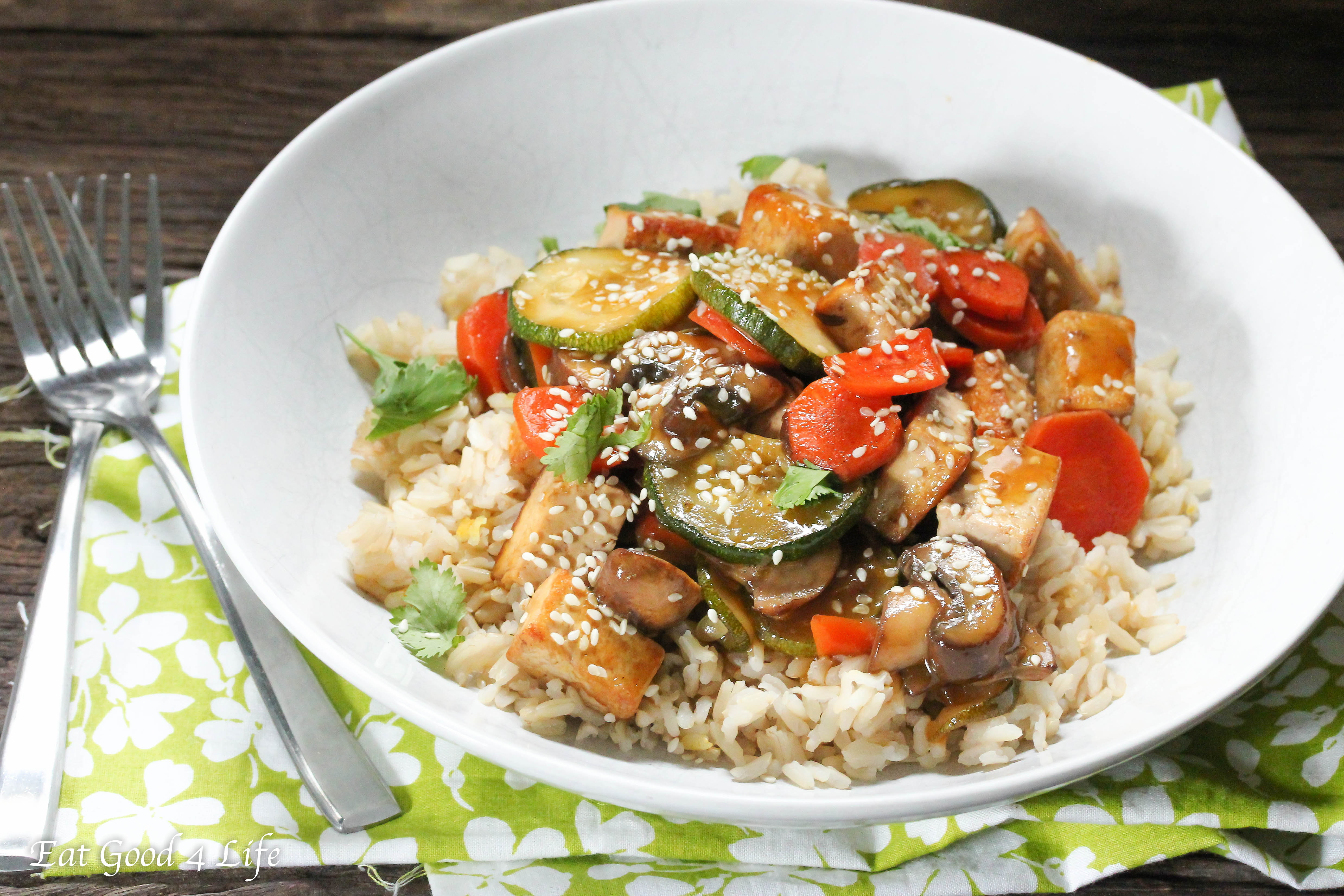Harissa-Sweet Balance Stir-Fry with Tofu and Vegetables