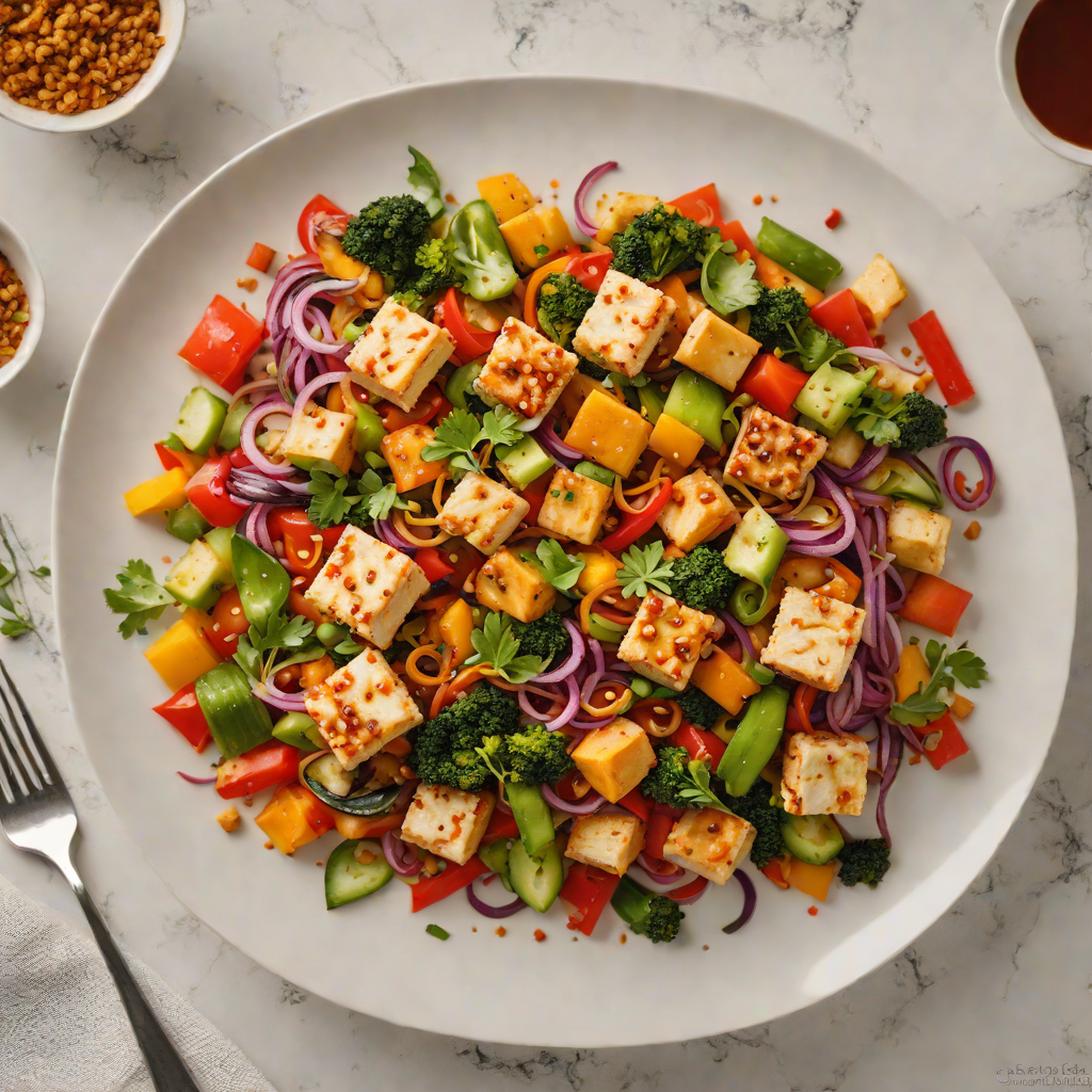 Harissa-Sweet Balance Stir-Fry with Tofu and Vegetables