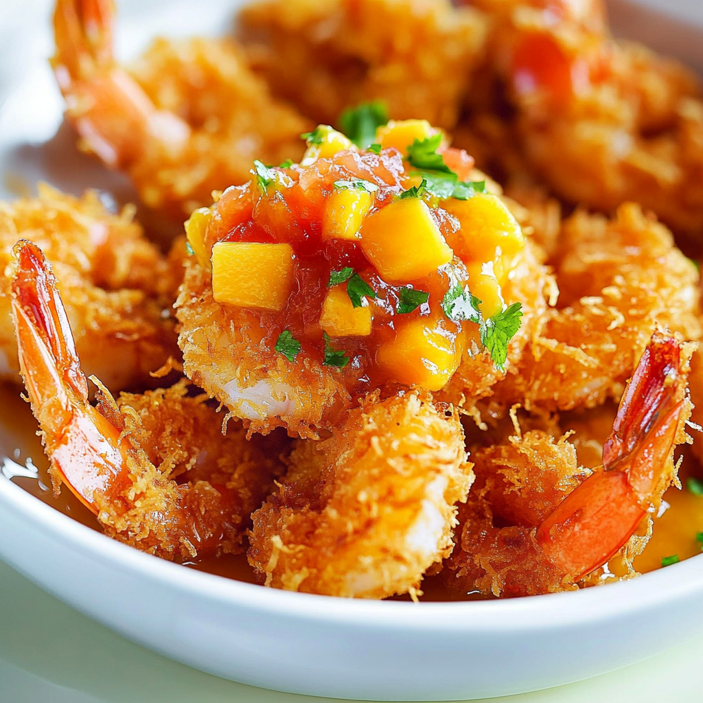 Okinawan Coconut Shrimp with Mango Salsa