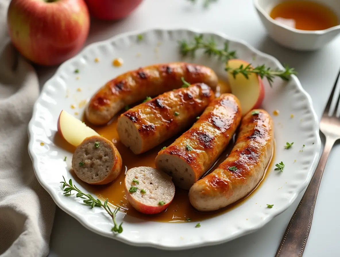 Maple-Glazed Chicken Sausage with Roasted Parsnips and Apples