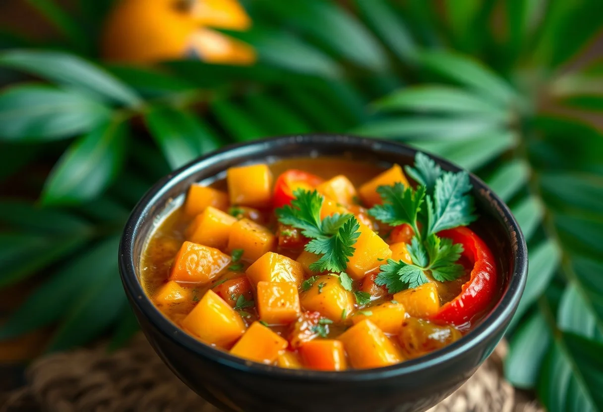 Caribbean Vegetable Stew with Coconut and Sweet Potato