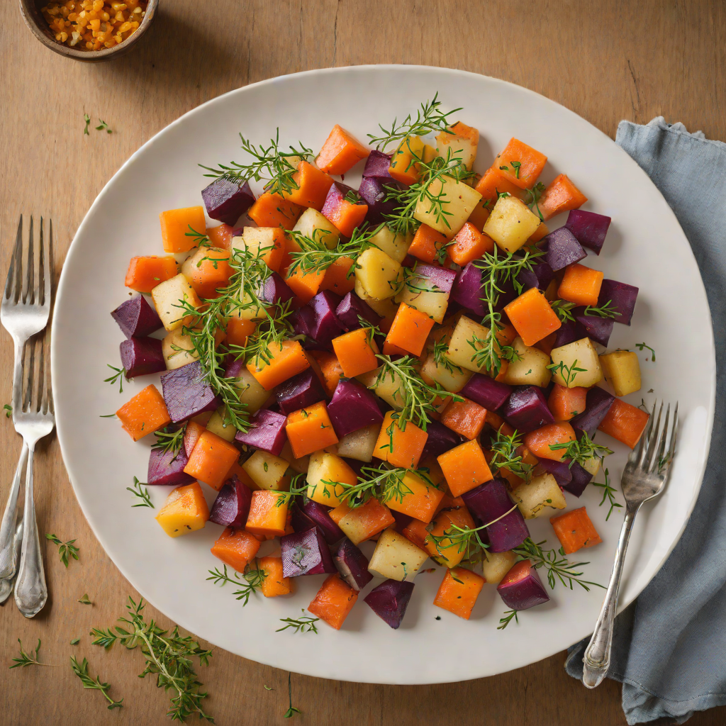 Maple-Braised Root Vegetable Medley with Thyme
