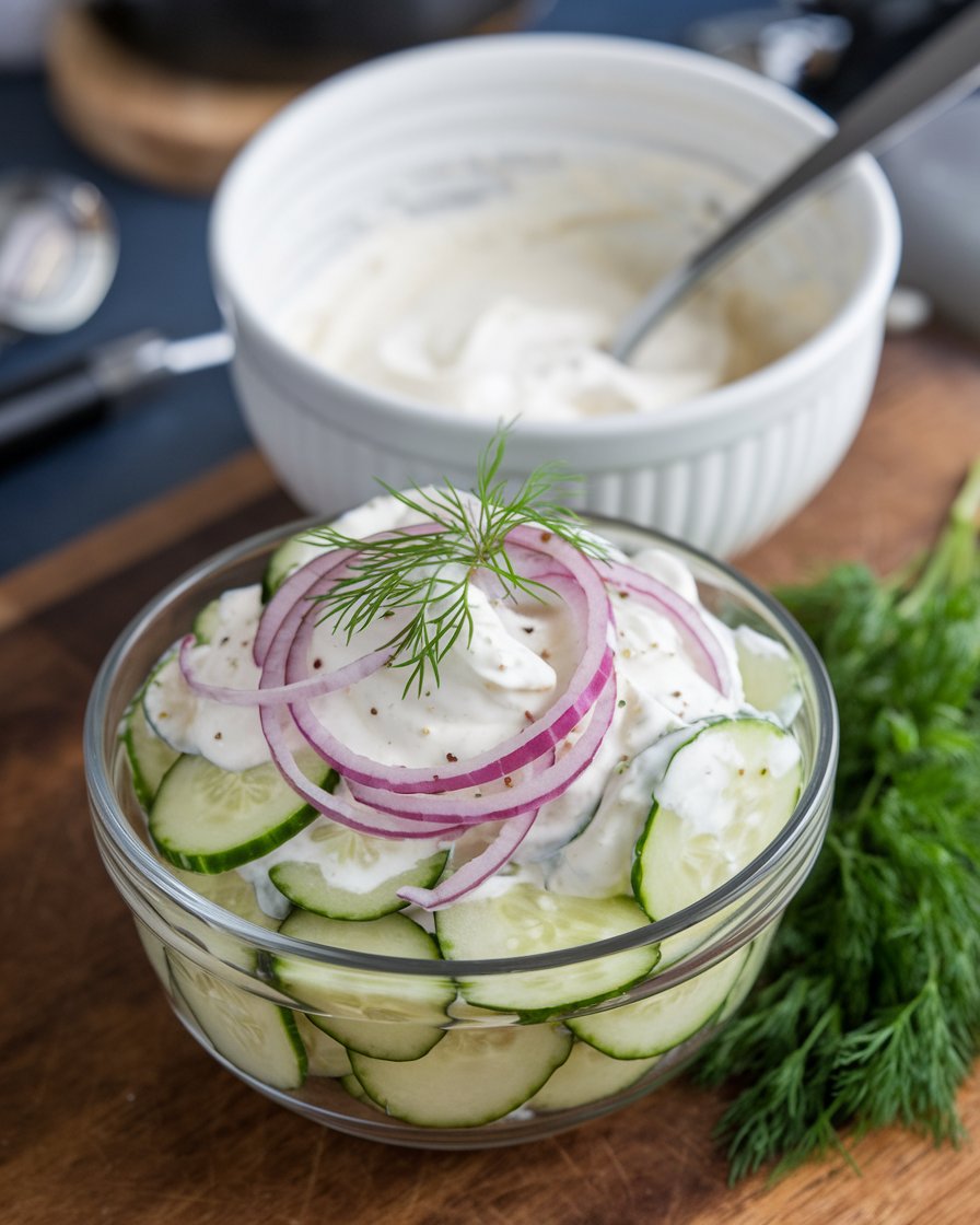 Ruffled Cucumber Salad with Herb Dressing