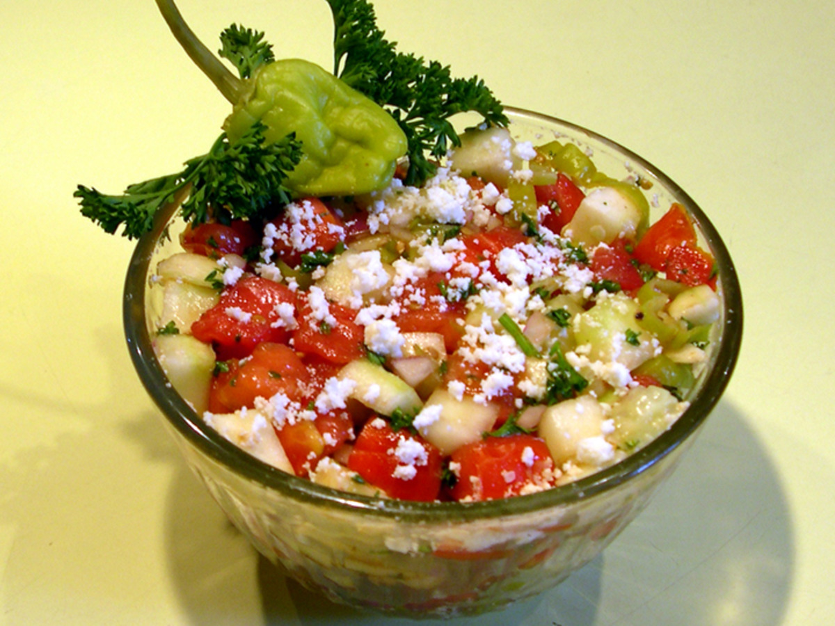 Grilled Tomato and Bell Pepper Salad