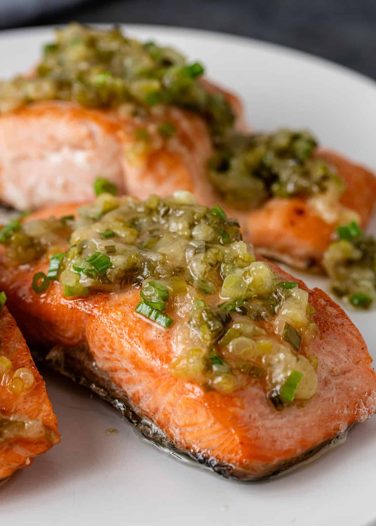Pan-Seared Salmon with Ginger and Scallion Sauce