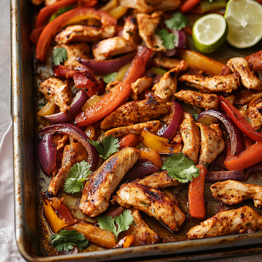 Sheet Pan Chicken Fajitas with Black Beans
