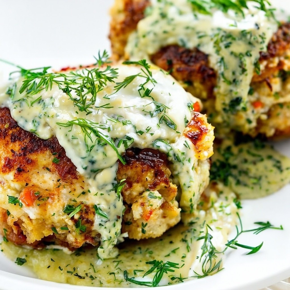 Pan-Seared Crab Cakes with Lemon Dill Sauce